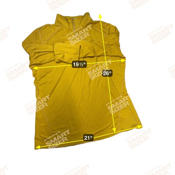 Dover Saddlery Womens 1/4 Zip Pullover Long Sleeve‎ Yellow Short Top Size XL - Picture 4 of 4